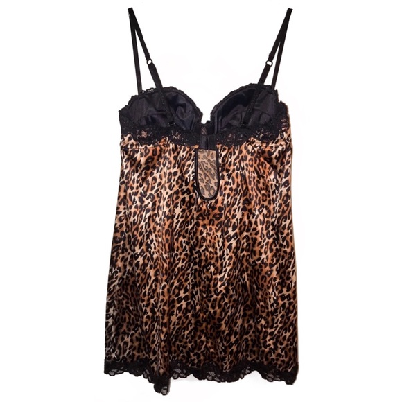 Leopard Print Silk Bustier Slip - Picture 2 of 2